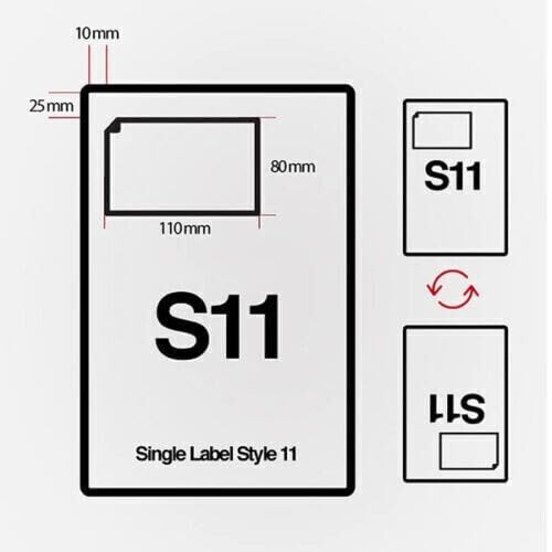 S11 A4 Integrated Address Labels โ 110x80mm Sticky Sheets for Ecommerce โ Fast Peel, Permanent Adhesive, Laser & Inkjet Compatible, Moisture-Resistant, Ideal for Amazon Shipping (2000)