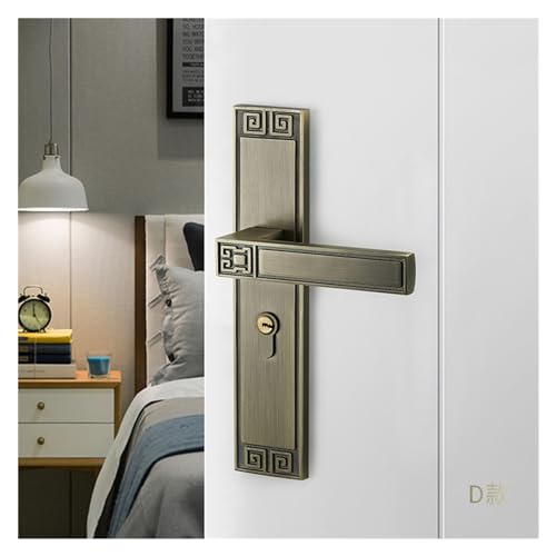 Serrure de porte chinoise double en bois rétro et silencieuse