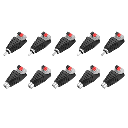 Adaptador RCA macho y hembra 10 unidades negro miniatura 1