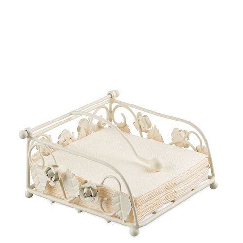 Ambiente Serviettenhalter Aus Metall – Blumen-Design Für Cocktail-Servietten (25x25cm), Ca. 14x14x6,5cm