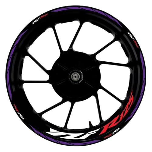 NMBZVE Felgenaufkleber Motorradzubehör-Radaufkleber Reflektierende Radaufkleber Abziehbilder Reflektierende Felgen Für Y&amaha YZF-R125 YZF R125(Style 5)
