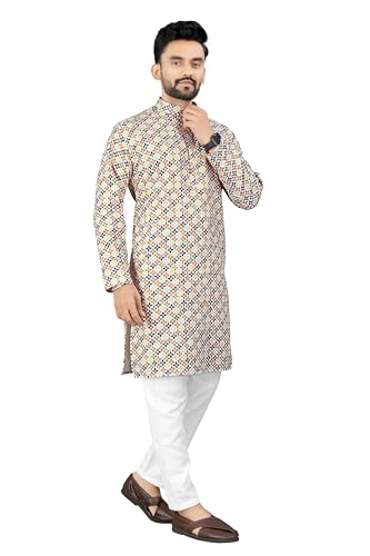 Image of Trustous Kurta Pyjamas set for Mens | Pyjamas with kurta PRINTED and classis look |KURTA Pyjamas SET