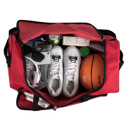 Custom Duffle Bag for Men and Women. Personalize with your Text and Logo (Red-24)2