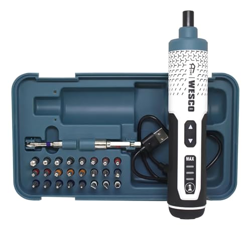 Parafusadeira Elétrica Wesco Home 3.6V WS2001 – Compacta, Recarregável via USB-C, com 27 Acessórios e LED Integrado