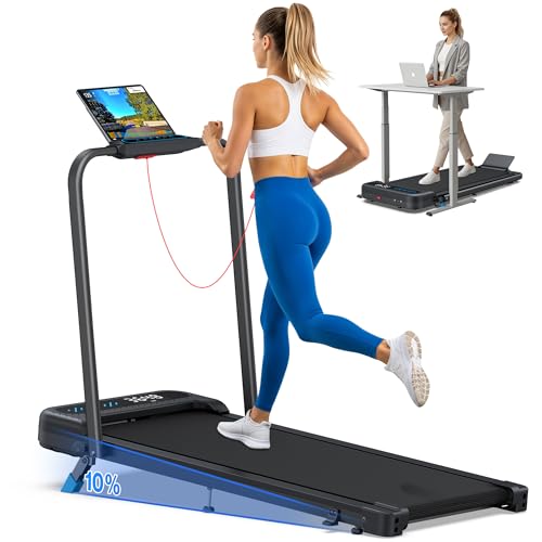 Foldable Treadmill with Incline APP & LED Display