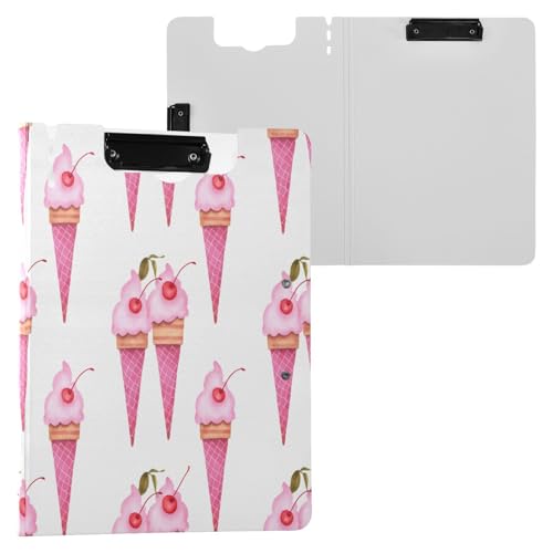 JUMBEAR Yummy - Portapapeles de helado A4 con clips dobles, tablero plegable con tapa, organizador personal ligero adecuado para hospitales, oficinas, escuelas, negocios, suministros de aula