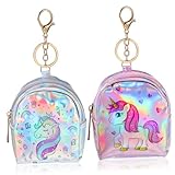 Porte-monnaie pour fille : le portefeuille a une fermeture éclair pour une ouverture et une fermeture faciles afin d'éviter que les objets ne tombent lorsque vous sortez, porte-monnaie licorne