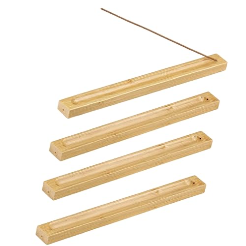 4 Stück Holz Räucherstäbchen Halter, Räucherstäbchenhalter, Incense Holder, Räucherstäbchen Halterung Für Räucherkerzen, Praktisch Und Stabil, Ideal Für Meditation Und Entspannung