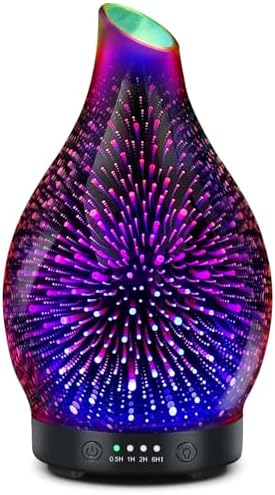 Essential Oil Diffuser 150ML -3D Firework Glass Aromatherapy Diff...
