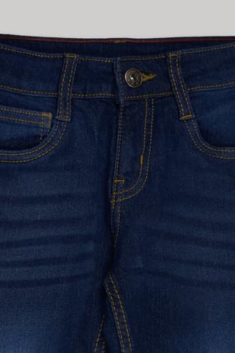 Image of Pantaloons Junior Kids Cotton Stretch Blend Jeans | Slim Fit | Mid Rise Waist | Full Length