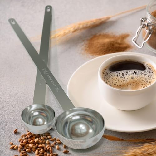 Cucharas de café de 2 cucharadas de mango largo aptas para lavavajillas LEIFENY 6