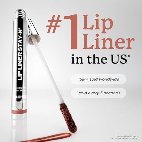 Sacheu Lip Liner STAY-N Peel Off Lip Stain — Long Lasting Waterproof Lip Tint with Hyaluronic Acid & Vitamin E — Transfer Proof Matte Finish (p-INKED)