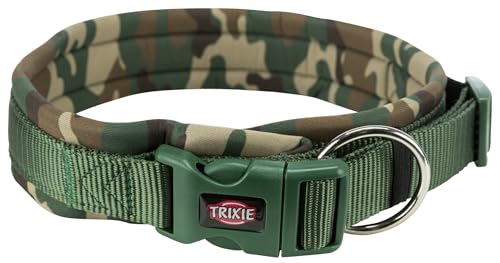 Trixie Collier rembourré en néoprène de qualité supérieure - Taille L - XL : 56-62 cm/25 mm - Camouflage forêt