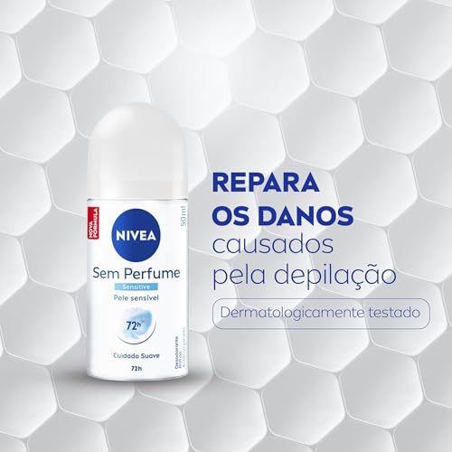 NIVEA DESODORANTE ANTITRANSPIRANTE ROLL ON SEM PERFUME 50ML - PROTECAO PROLONGADA DE 72H PARA PELES