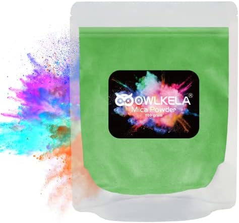 OWLKELA 100g (3.5 oz) Glitter Mica Powder - Pigment Cosmetic Epoxy Resin Dye for Soap/Candle Making, Epoxy Resin Art, Acrylic Nail Paint, Bath Bombs, Fine Arts, Lip Gloss - 10 Color Available - Red