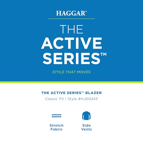 Image of Haggar Mens The Active Series Classic Fit Gabardine Blazer (Regular and Big and Tall Sizes)