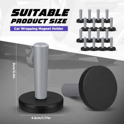 Image of 16 Pcs Grey Car Vinyl Wrap Magnets Holder Tool Kits for Car Wrapping and Crafts Sign Making Window Tint Tools Magnets