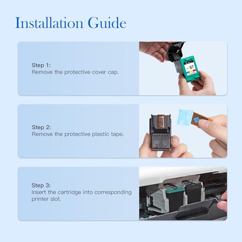 Valuetoner Remanufactured Ink Cartridge Replacement for HP 97 Ink Cartridge C9349FN C9363WN High Yield for HP Deskjet 5740 5940 6520 6540 Officejet 7210 7310 Photosmart 2605 2608 Printer, 2-Pack Color - Thumbnail 7
