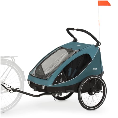 hauck Rimorchio Bici Bambini e Passeggino Dryk Duo - Da 6 Mesi a 120 cm o 22kg - Carrello Bicicletta Rimorchio con...