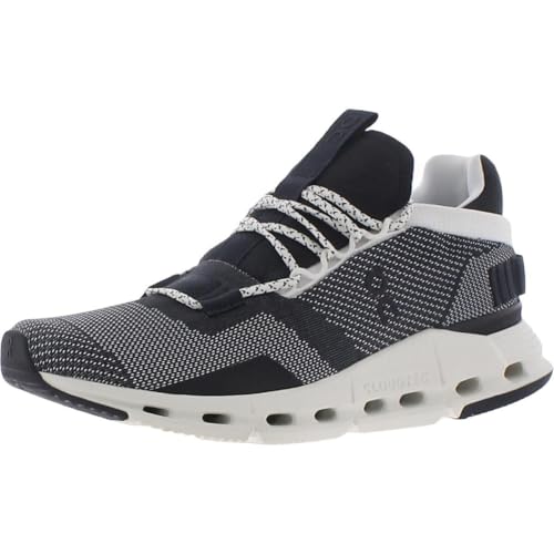 On Women's Cloudnova Sneakers, Black/White, 5.5 Medium US