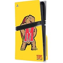 Skinit Decal Gaming Skin Compatible with PS5 Pro Disk Console - Officially Licensed University of Maryland Terps Yellow Design