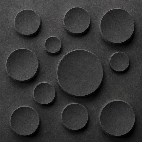 Image of Kayra Decor 3D PVC Wall Panels for Bedroom & Living Room | Moon Design | Nexa Gray Color | 19.7 x 19.7 Inch | Pack of 40 | 107.6 Sq Ft