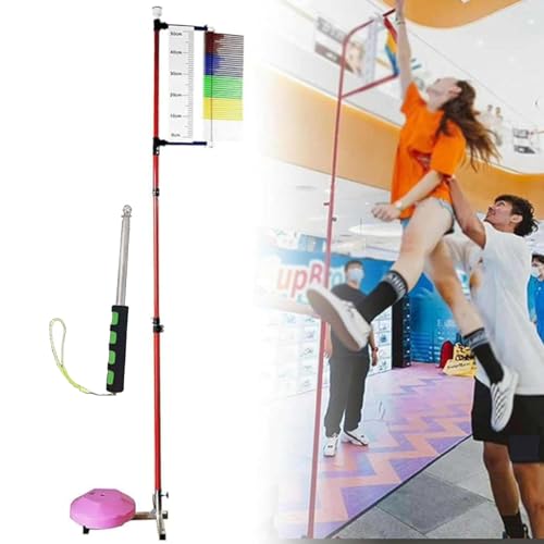 Probador de salto vertical, herramienta de medición de salto de altura ajustable para baloncesto/bádminton, construcción de metal con paleta colorida, equipo de entrenamiento de gimnasio