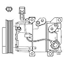 DELPHI A/C Kompressor für Klimaanlage Klimakompressor mit ID: VS14 PAG 46 mit 125mm Riemenscheibe Kompatibel mit HYUNDAI i30 GD 97701A5500 97701A6501 97701A5501 CS20518