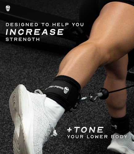 Gymreapers GR-ANKLESTRAPS-BLACK Ankle Straps (Pair) For Cable Machine Kickbacks, Glute Workouts, Lower Body Exercises thumb #1