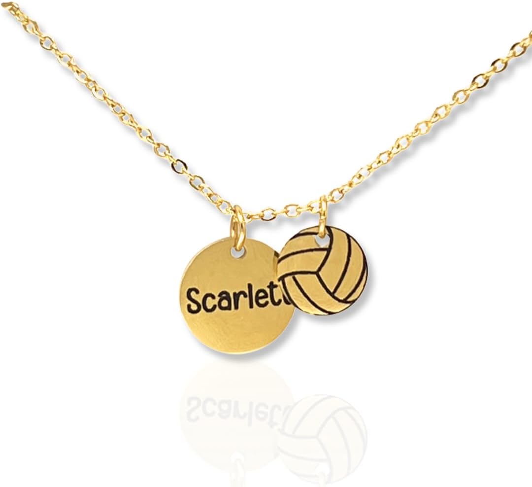 Volleyball Player Name Necklace Jewelry Gift for Volleyball Player Volleyball Team Senior Gift Custom Volleyball Charm Necklace for Women gold silver volleyball mom fan necklace sports jewelry