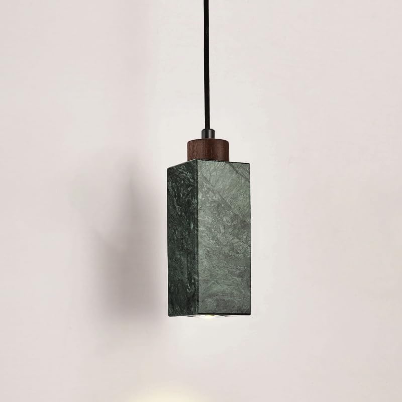 Miniatura 1 de Lámparas colgantes verdes vintage, lámpara colgante de mármol natural nórdico, lámparas de araña de madera modernas para cocina, isla, comedor, sala