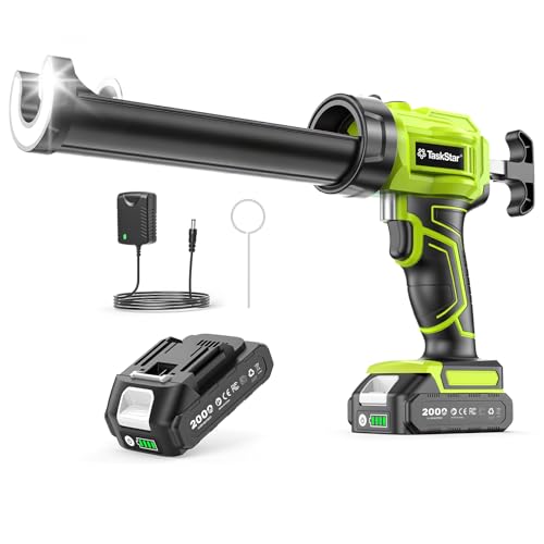 Taskstar Kartuschenpresse Akku mit 2.0Ah Akku Elektrische Silikonpistole Kompatibel mit Makita 18V-Akku Kartuschenpresse Elektrisch für 280-300ml-Kartuschen Grün