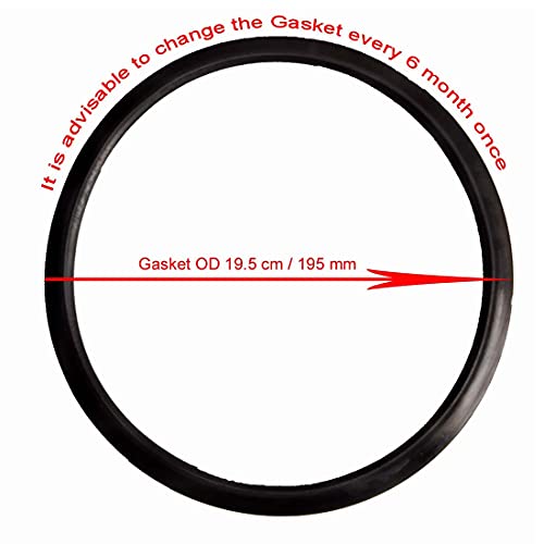 Image of Pioneer Rubber /Nitrile /Seal /Ring /Belt Black Gasket Compatible For Prestige Outer Lid Pressure Cooker Handi 3.3 | 3 | Litres Aluminium | Steel | Hard Anodised (Pack of 5)