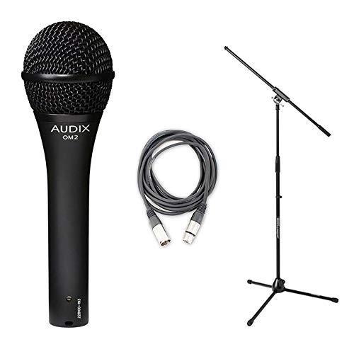 Audix OM-2 Dynamic Vocal Microphone OM2 Instrument With Stand and Cable
