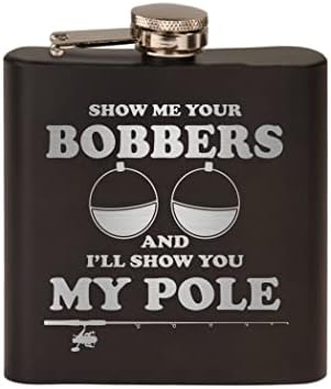 Rogue River Tactical Funny Fishing Flask Bobbers Fishing Pole Stainless Steel Hip Flask Premium Matte Black Makes a Great Gift For Him Dad Father Gag Joke Gift image 5