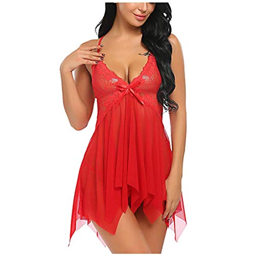 ildlor Chemise Lingerie for Women, Mesh See Through Lace Nighties Teddy, Transparent Sexy Nightgowns Modal Sleep Dress