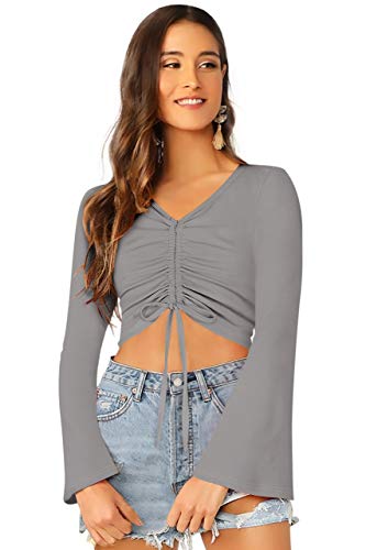 Image of AVINA Women Casual V-Neck Crop top