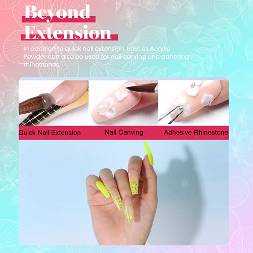 Beetles Acrylic Powder Nail Kit 20 Colors Rainbow Glitter Acrylic Nails Powder Professional Polymer Powder Colorful Set For Nail Extension Art Gifts Women Diy At Home #TOP4