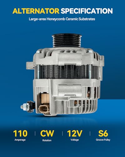 Image of PHILTOP Alternator Compatible with 11579N Subaru Forester 2011 Replacement 11579N 12V 110Amp CW 6-Groove Pulley