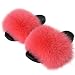 FOLOBE Pantoufles en Fausse Fourrure pour Femmes Bout Ouvert Pantoufles en Fausse Fourrure Filles Diapositives moelleuses en Plein air …