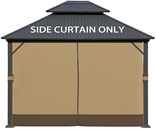 Aoodor 10' x 12' Gazebo Curtain Set Protecting Privacy Side Walls 4 Panels (Curtain Only)