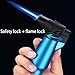Torch Lighter Refillable Butane Lighter Windproof Dual Flame with Safety Lock and Flame Lock Suitable for Outdoor Camping BBQ(Blue)