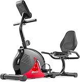 Hop-Sport Liegeergometer 030L Rapid - Liegeheimtrainer mit Handpulssensoren, Trainingscomputer, 8 Widerstandsstufen - kompakter Sitzergometer für das Ganzkörpertraining zu Hause rot