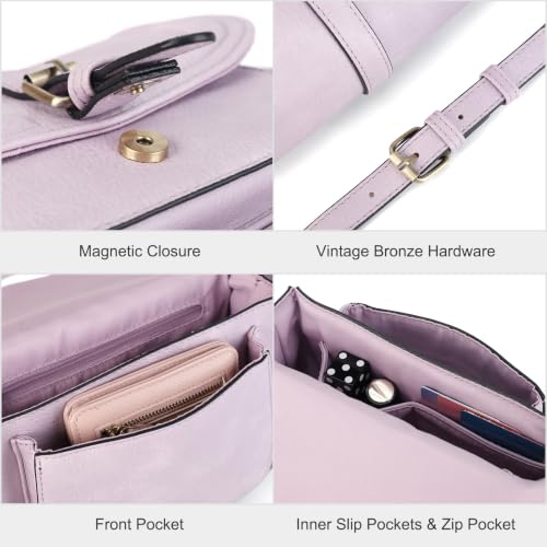 Image of AFKOMST Crossbody Bags for Women,Small Saddle Purse and Boho Cross Body Handbags,Vegan Leather
