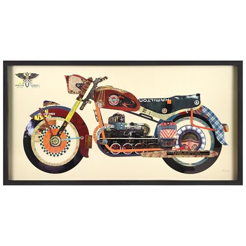 Empire Art Direct Holy Furious Motorbike Dimensional Collage Handmade by Alex Zeng Framed Graphic Motorcycle Wall Art, 25