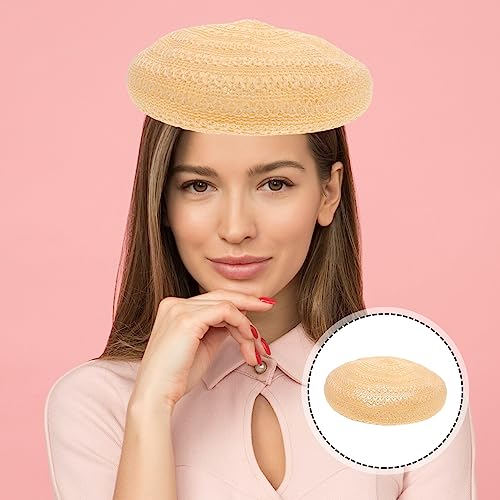 Tendycoco Womens Summer Beret Hat French Style Beanie Hats Hollow-Out Vintage Painters Woven Cap Artist Hat (Khaki) #TOP1