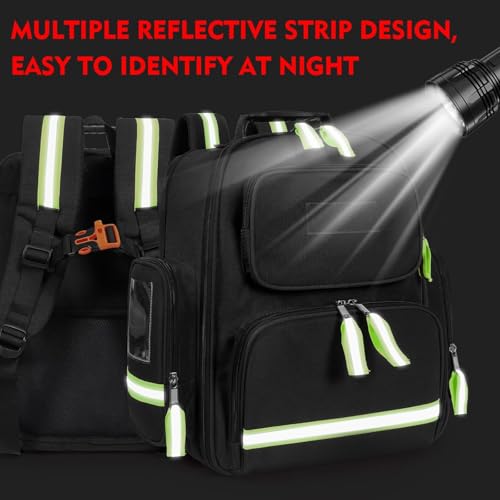 Image of Gatycallaty First Aid Backpack Emergency Medical Backpacks Empty Waterproof Survival Bags Trauma Bag for Nurses Home Car (Black, Pack of 2)