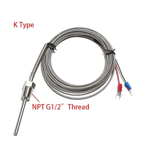 Sensor de termopar tipo K PT100 con rosca NPT G1/2 y sonda ajustable de acero inoxidable 2