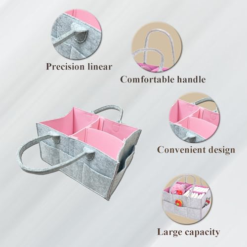 Image of Baby Diaper Caddy is a versatile baby basket designed for nursery storage, car organization, and as a thoughtful gift for baby showers. It is perfect for storing diapers and baby wipes.