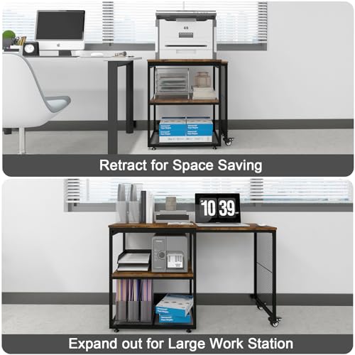 Image of Natwind 24''x20'' Large Printer Stand,Extendable Home Craft Table,Retro